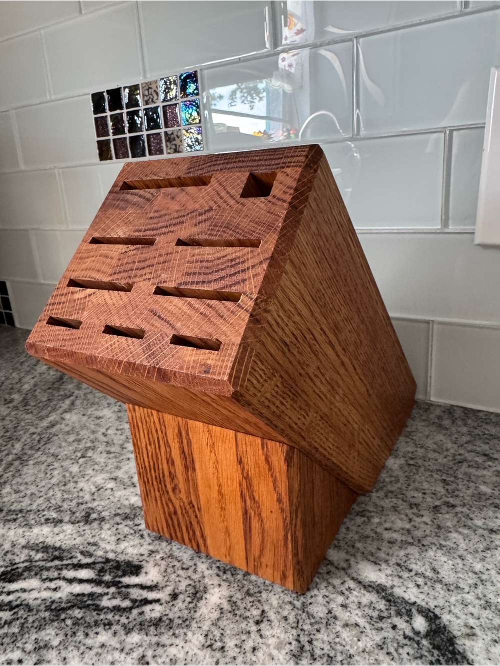 🌳Chicago Cutlery Solid Heavy Wood Knife Block Premium